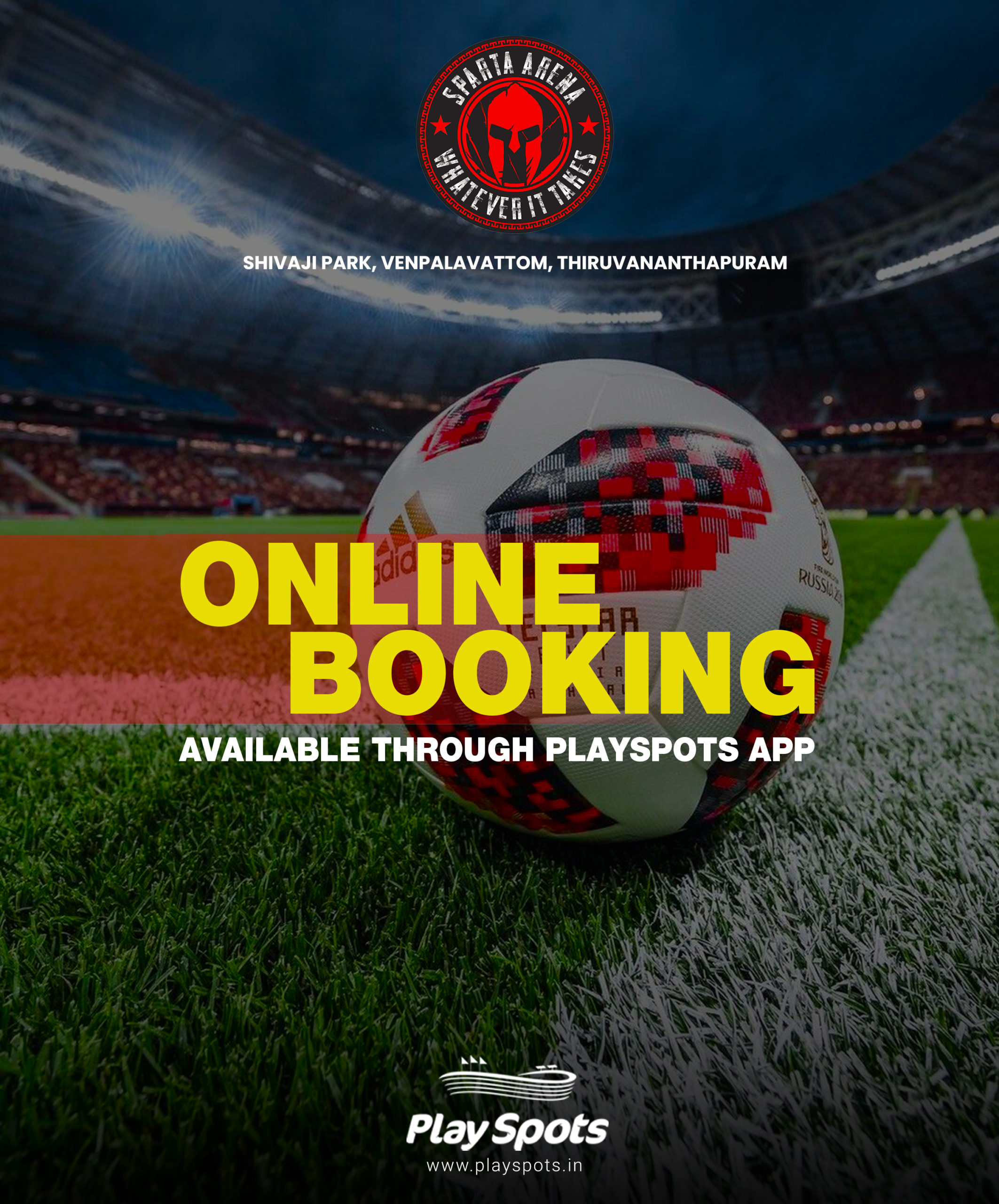 sparta online booking available through playspots   football turf booking application 